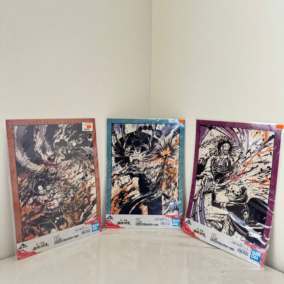 3 One Piece Battle Memories Duel Ichiban Kuji Visual Art Sheet Clear File Poster - Picture 2 of 10